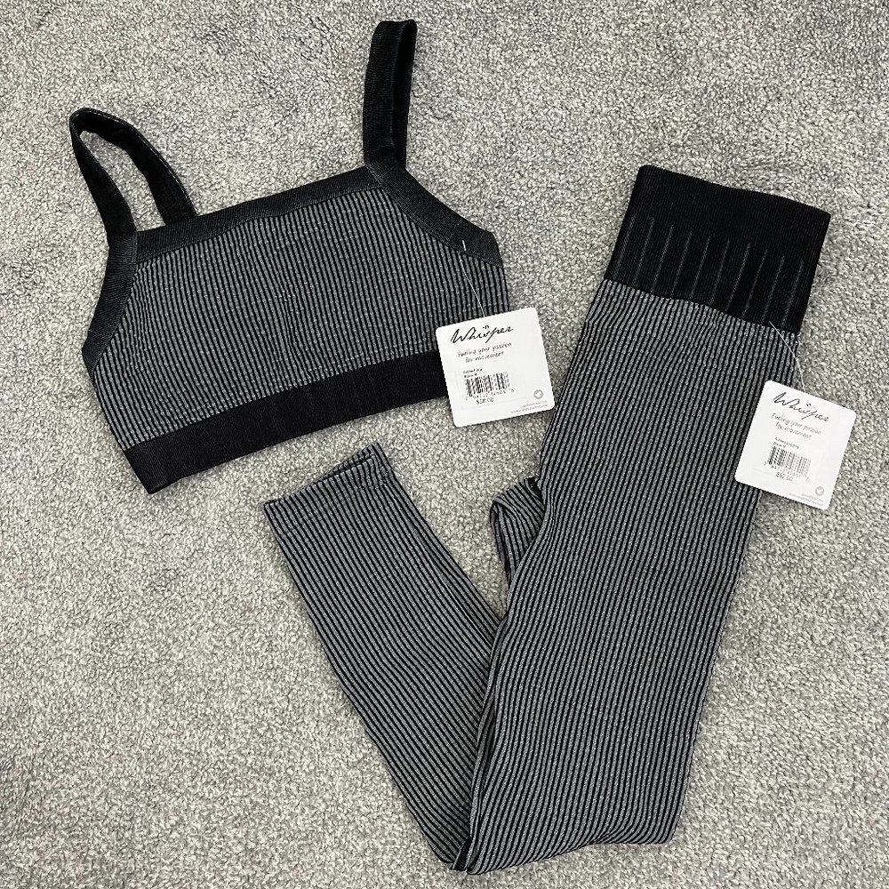 Whisper Ribbed Bra and Legging Set - NWT - Size Medium